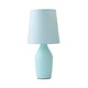 image 1 of ValueLights Arlo Pair of Duck Egg Blue Ceramic Table Lamps with Blue Shades & Bulbs | Blue