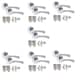 image 1 of Golden Grace 7 Sets Astrid Design Modern Lever Latch Door Handles on Round Rose in Polished Chrome Finish Chrome