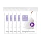 image 1 of Simplehuman 45L Code K Bin Liners, 50% Recycled Custom Fit Bin Bags, Pack of 100 | White | Code K | Code K | 5