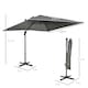 image 7 of Outsunny 2.7 x 2.7 m Cantilever Parasol Garden Umbrella w/ Cross Base Dark Grey