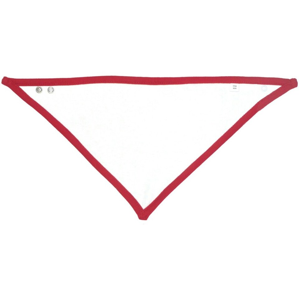 image 1 of Babybugz Baby Plain Bandana Bib - White/Red - One Size