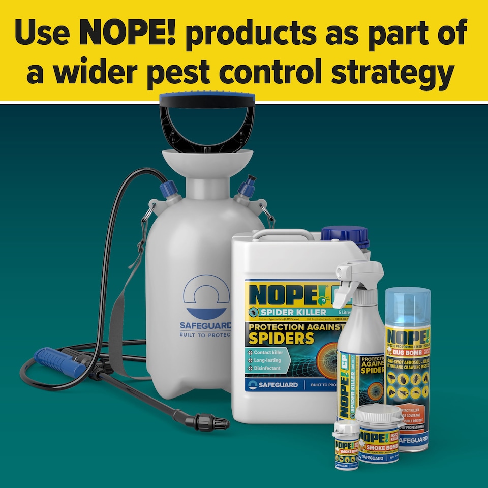 image 1 of NOPE Spider Killer Spray - 5L & Sprayer - Contact Killer For all Types of Spiders. Odourless, for Indoor and Outdoor Use
