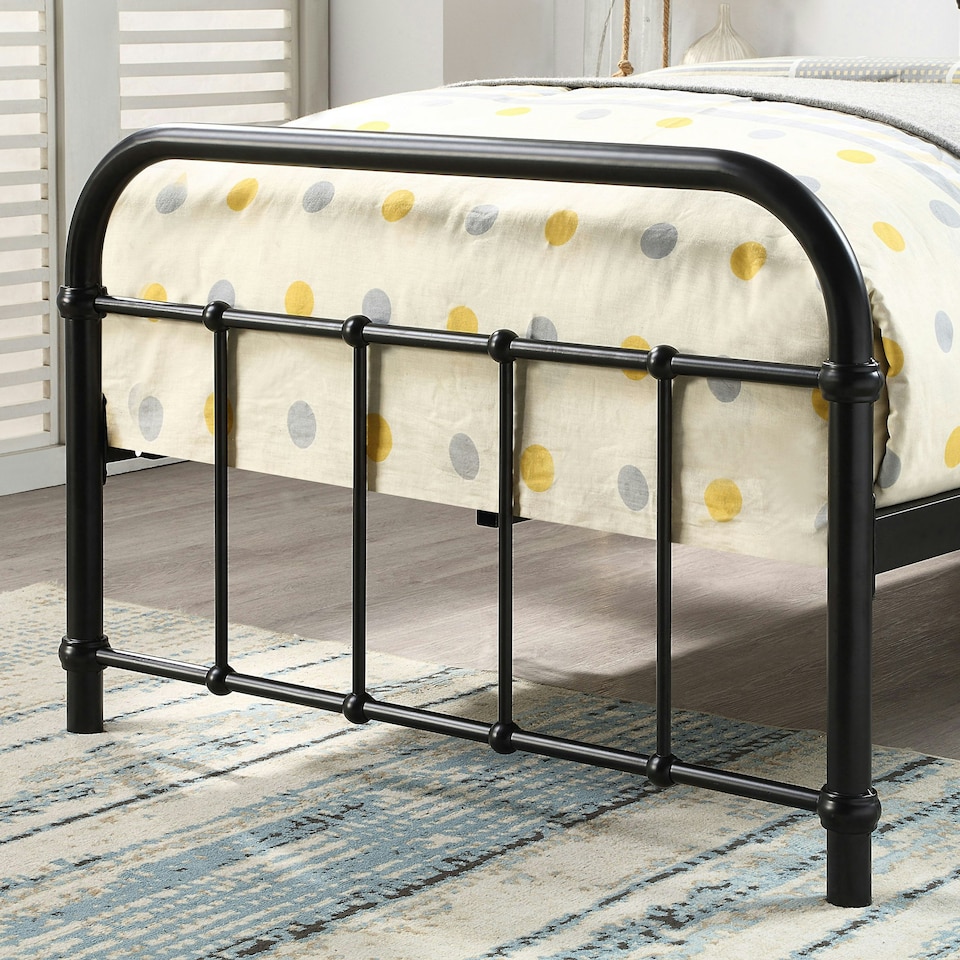 image 1 of Tewin Vintage Hospital Style Black Metal Bed Frame (Single)