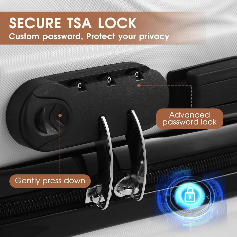 image 1 of 4 Piece Travel Luggage Sets with 360° Spinner Wheels