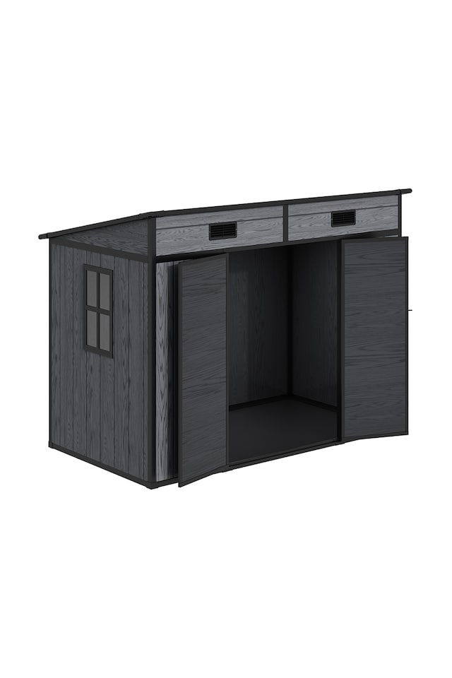 image 1 of Living and Home 8x4FT Outdoor Garden Storage Shed, Dark Grey | Grey | Dark Grey | 1