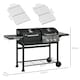image 7 of Outsunny Dual Fuel BBQ Grill with Wheels, Warming Rack, Black