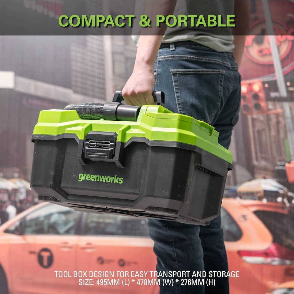 image 1 of Greenworks 24V Cordless Wet/Dry Vacuum Cleaner Excludes Battery and Charger