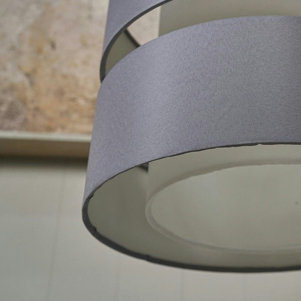 image 1 of ValueLights Sophia Large Grey 2 Tier Ceiling Light Shade