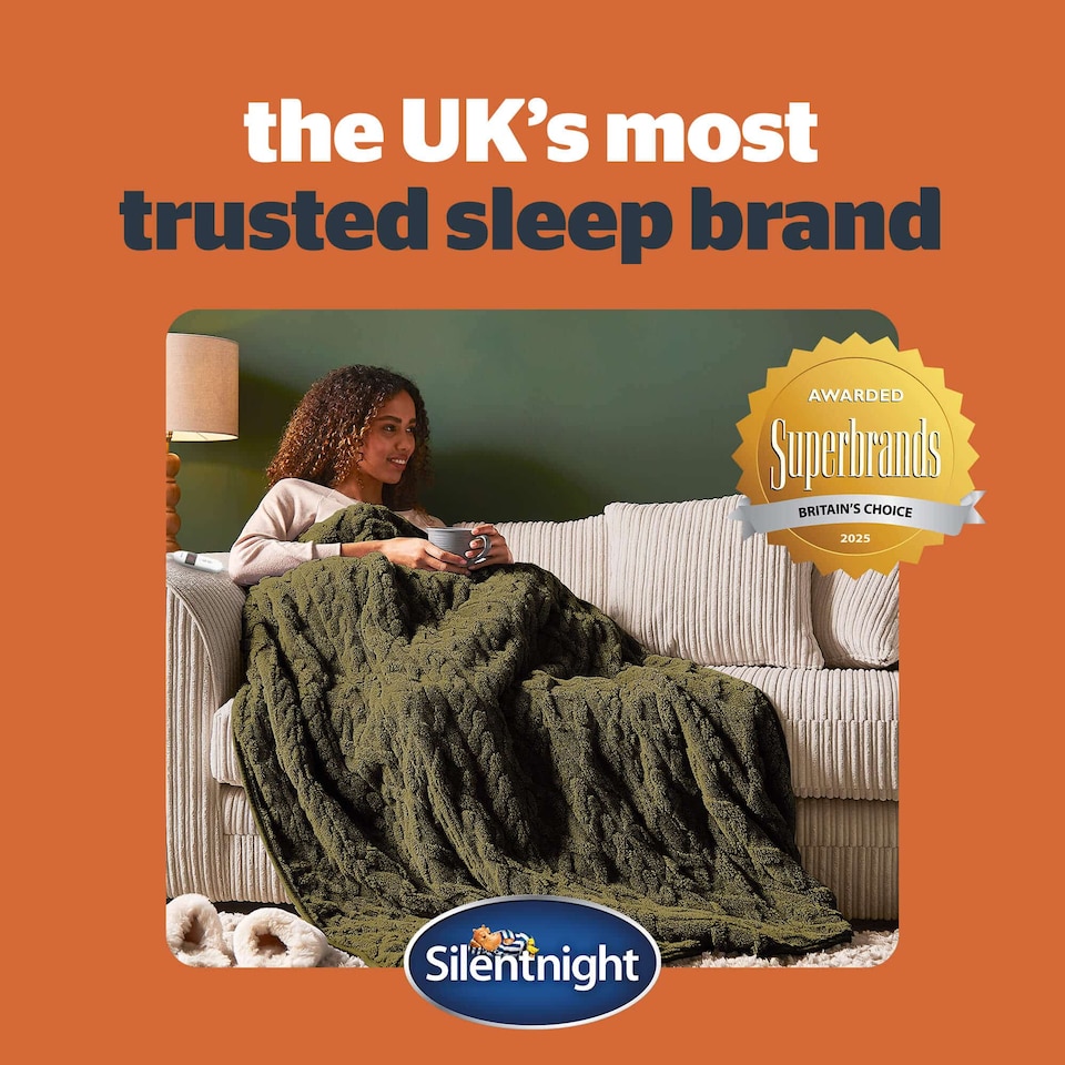 image 1 of Silentnight Luxury Super Cosy Heated Throw, Olive | Green | Olive | One Size | 1