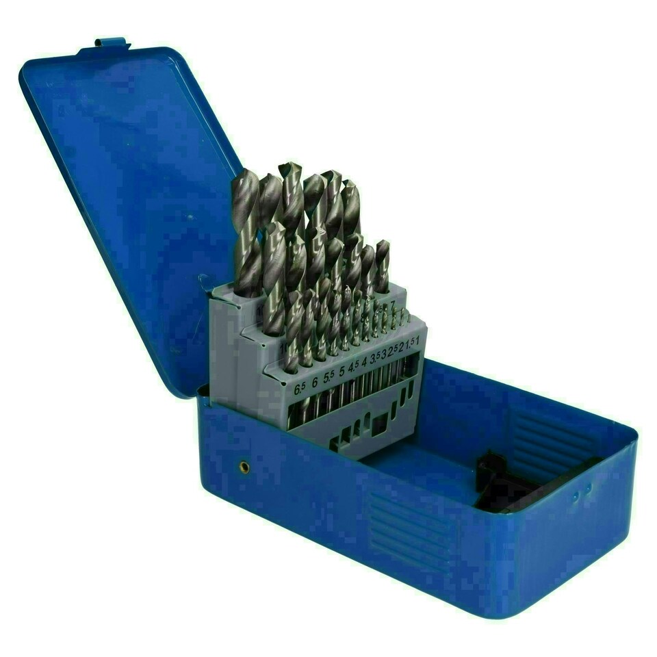 image 1 of HSS Metric MM Drill Bit Set For Metal Wood Steel 1mm - 13mm 25pc Set