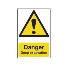 Scan Danger Deep Excavation - Pvc Sign 400 X 600mm - Multi Colour - 400 x 600mm