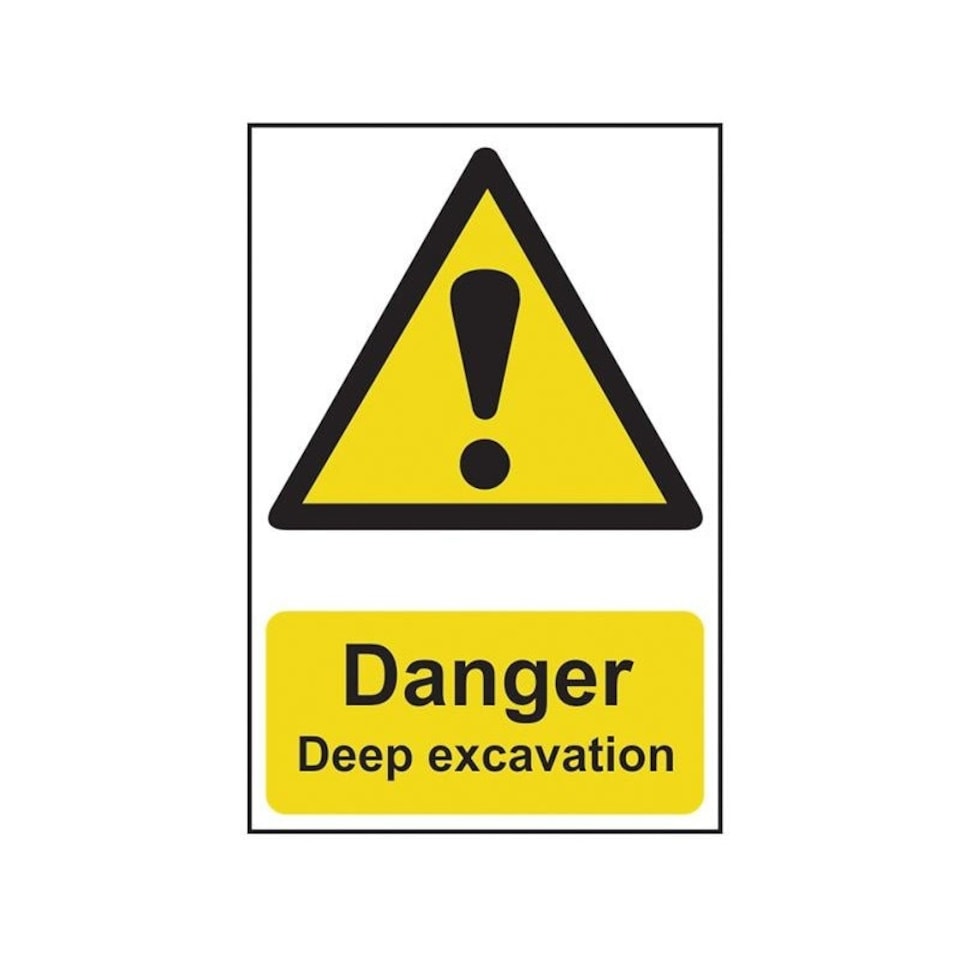 Scan Danger Deep Excavation - Pvc Sign 400 X 600mm - Multi Colour - 400 x 600mm