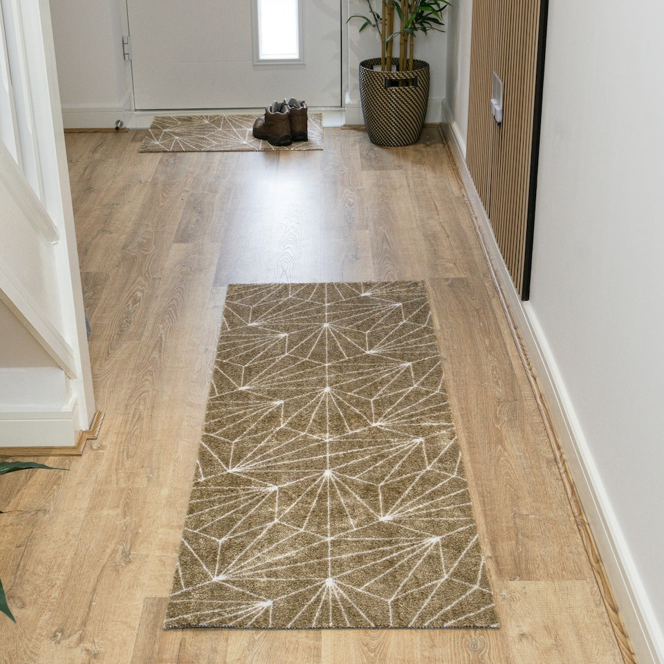 image 1 of JVL Mega Doormat and Runner - Brown Geo