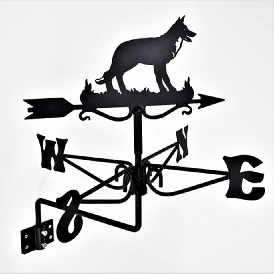 image 1 of Mini German Shepherd Weathervane - Steel - L39 x W39 x H56 cm - Black