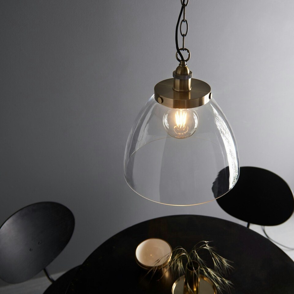 image 1 of Hansen Grand Dome Ceiling Pendant Antique Brass