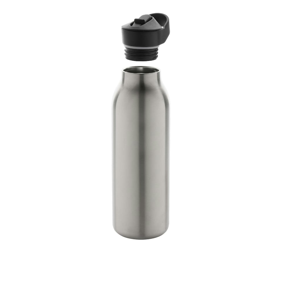 image 1 of Avira Ara Flip Top Recycled Stainless Steel 500ml Water Bottle - Silver - One Size Silver | One Size