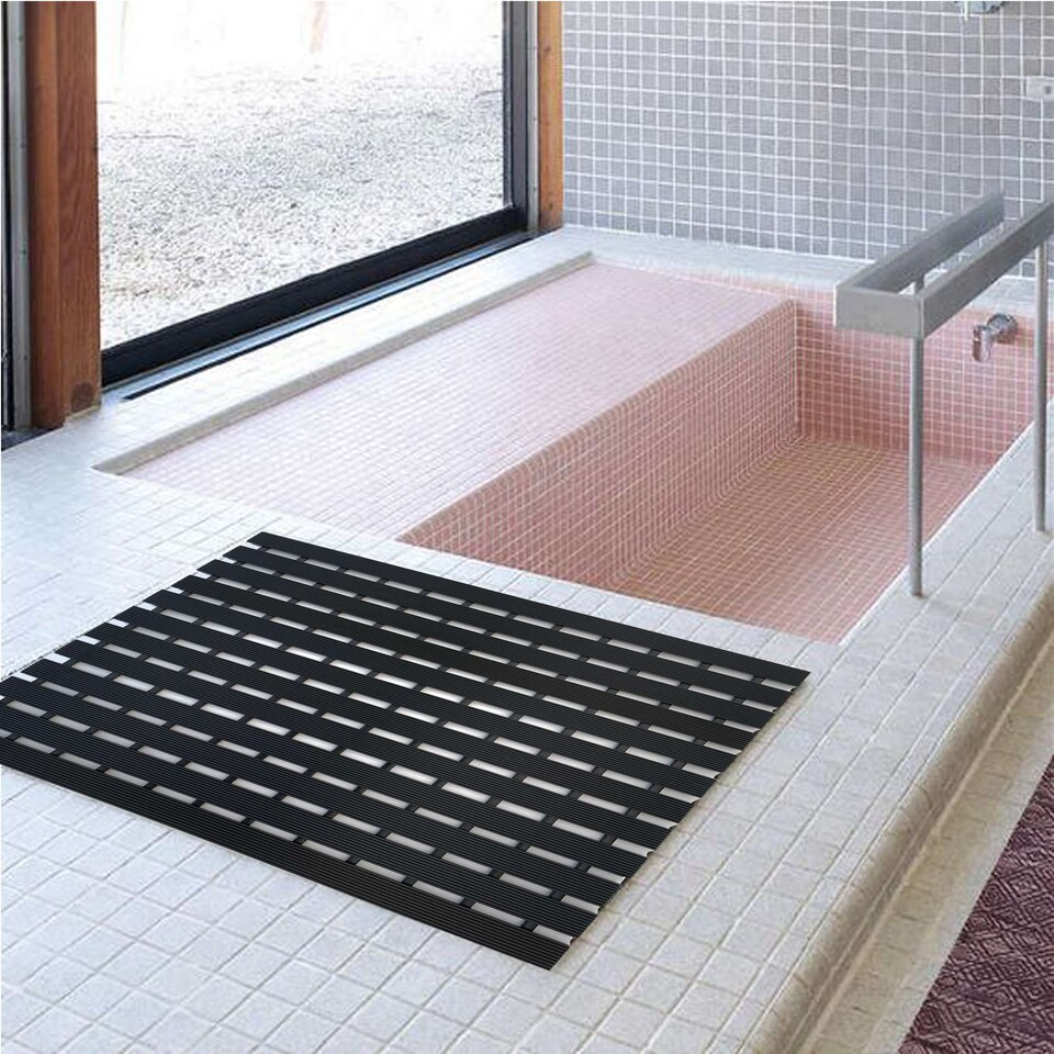 image 1 of PVC Duckboard Non-Slip Shower Mat - 61cm x 43cm | Black | Black