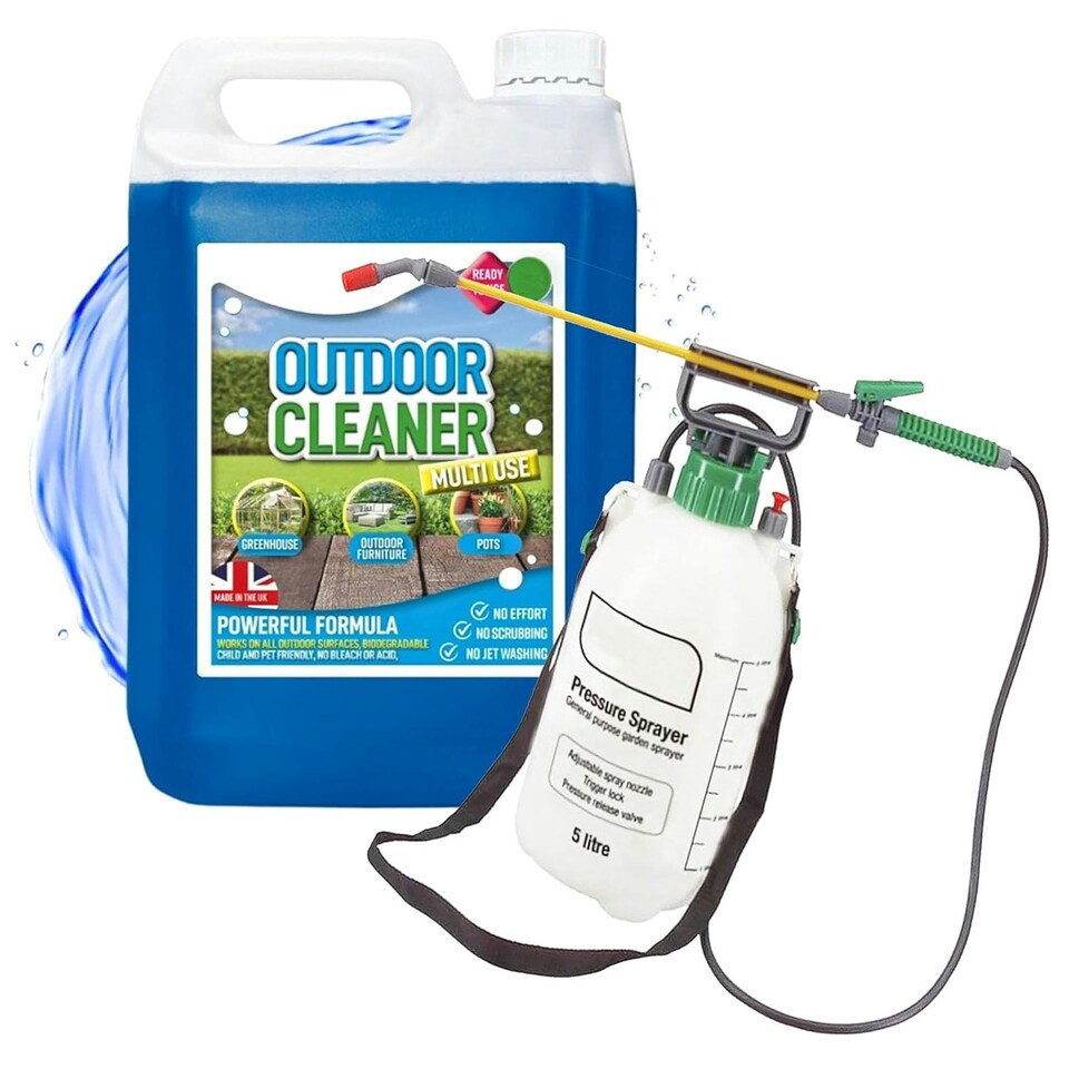 image 1 of 5 Litre Pressure Sprayer & Multi Purpose Ready To Use Outdoor Cleaner