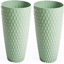 Diamond Planter Sage Green (D39.5 x H35cm) x 2 | Green | 2