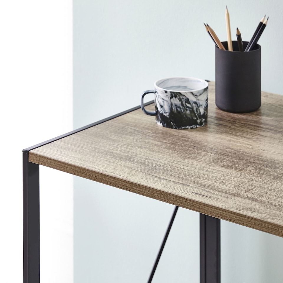 image 1 of House of Home Folding Desk Computer Wooden Foldable Study Coffee Table Laptop Office | Black