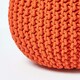 image 4 of Homescapes Burnt Orange Round Cotton Knitted Pouffe Footstool - 35 x 40 cm | Orange | H 35cm x W 40cm
