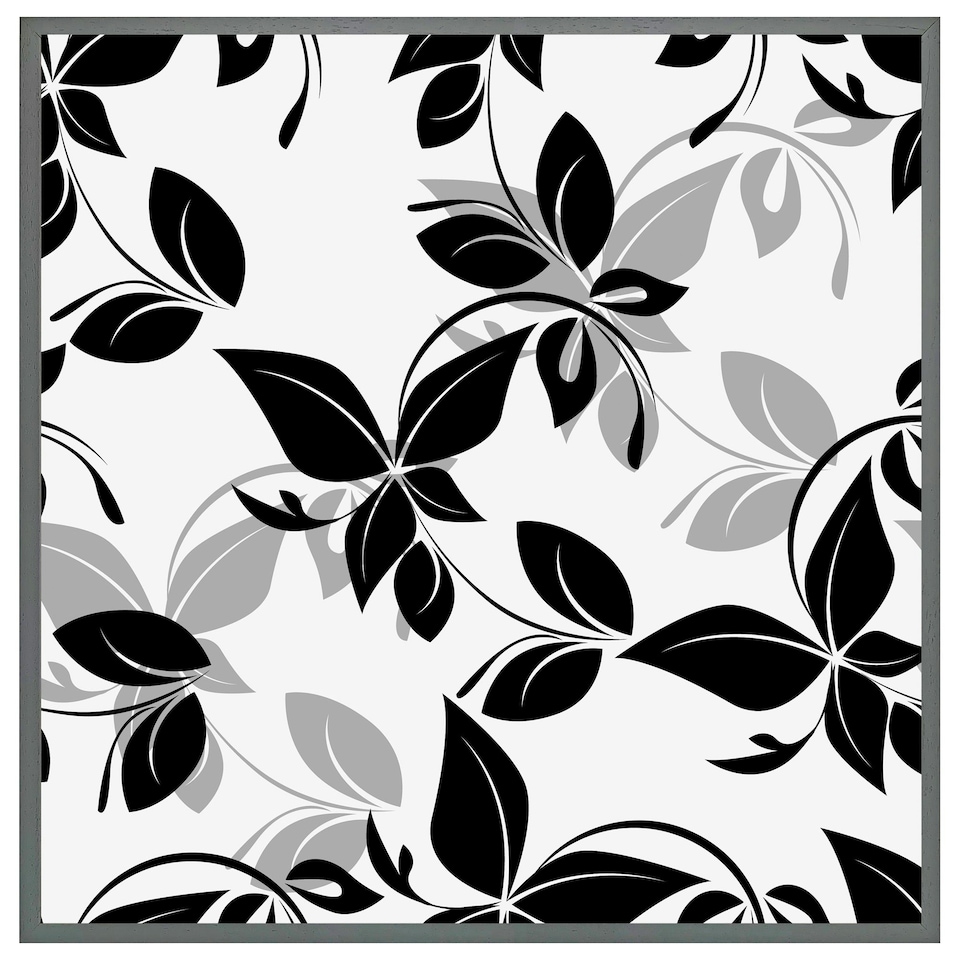 image 1 of Black & white floral (Picture Frame) Brown | XS