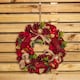 image 7 of 30cm Red Rose Hanging Christmas Wreath with Pinecones & Red Berries