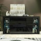 image 3 of Black Sideboard 164cm Gloss Doors Free LED Modern Storage Unit Black