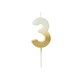 image 2 of Gold Ombre Number '3' Celebration Candle