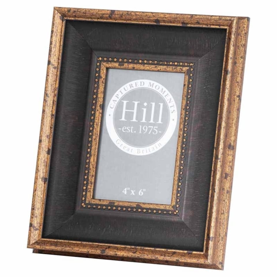 Antique Beaded 4X6 Photo Frame - Wood - L3 x W21 x H26 cm - Black/Gold Multi | One Size