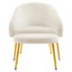 image 2 of Interiors by Premier Dark Beige Velvet Chair with Gold Legs and Footstool, Contemporary Accent Chair with high Footstool