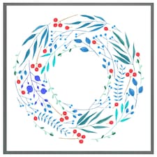 Blue decorative reath (Picture Frame) Grey | XL