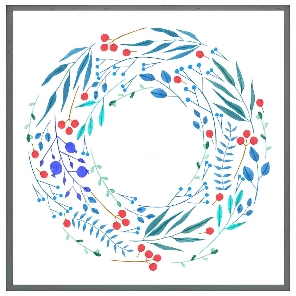 image 1 of Blue decorative reath (Picture Frame) Grey | XL
