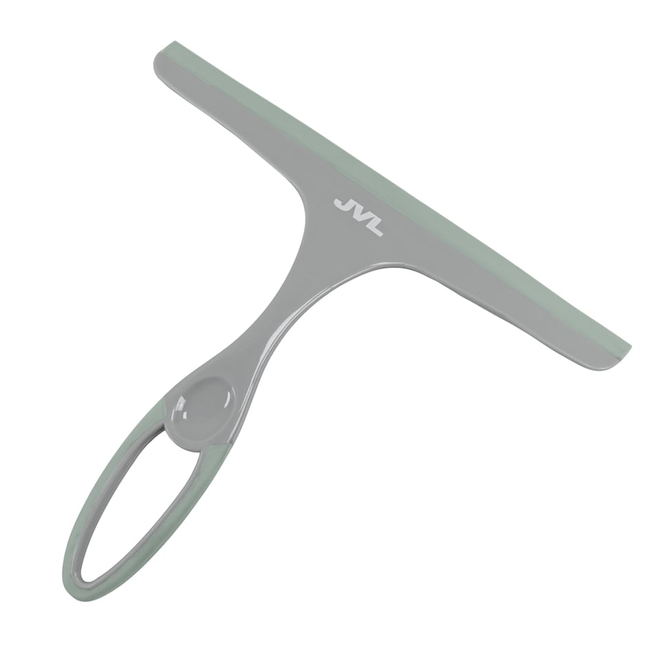 image 1 of JVL Hand Held Window Squeegee Set of 3, Streak-Free Glass Cleaner for Windows, Mirrors & Shower Screens – Grey