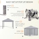 image 4 of Outsunny Pop Up Gazebo Height Adjustable Canopy Tent w/ Carrying Bag, Grey