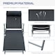 image 6 of Outsunny Sun Lounger Recliner w/ Pillow Foldable 7 Levels Textilene Black