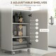image 4 of kleankin Bathroom Storage Cabinet with Cushioned Door and Wheels, White