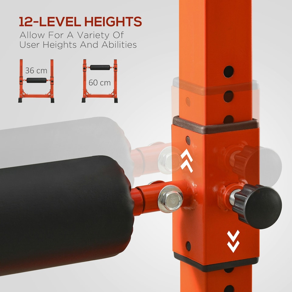 image 1 of SPORTNOW Adjustable Bulgarian Split Squat Stand, Red