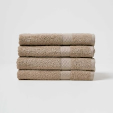 Homescapes Turkish Cotton Bath Towel Set of 4 - Stone | Cream | Bath towel | 4