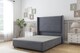 image 1 of Sloomy Stratford Steel Plush Divan Bed Base No Drawers With 54 Inch Wingback Headboard & 12 Inch Matching Footboard | Grey | Steel | Small Double | 1