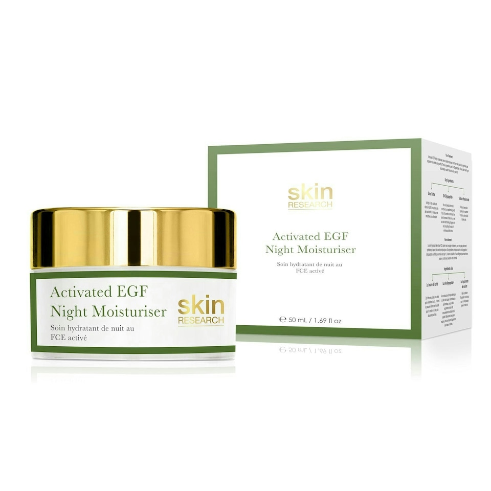 image 1 of Skin Research Activated EGF Night Moisturiser 50ml Twin Value Savings Pack