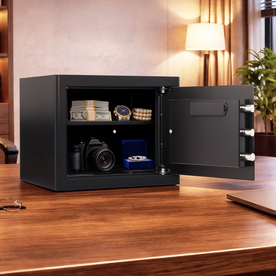 image 1 of Levede Safe Fireproof Security Box Home Office Cash Lock Deposit Password 31L