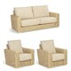 image 1 of Desser Burford Natural Wash 3 Seater Rattan Sofa Set in Farrow - Conservatory Sofa Suite