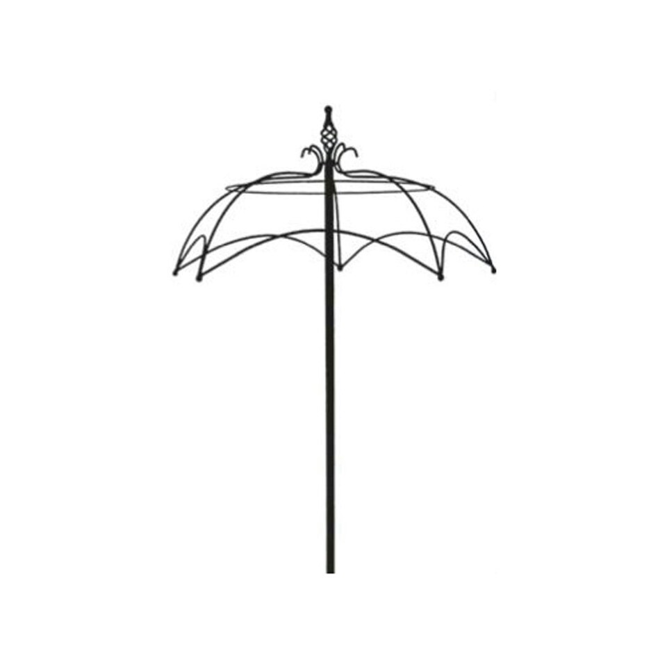 image 1 of Umbrella Trainer Plant Border Support - Single Stem Tuteur - Steel - L83.8 x W83.8 x H198.1 cm - Black