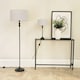 image 2 of ValueLights Maggie Black Candlestick Table Lamp White Shade & Bulb | White