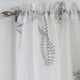 image 2 of Bracken Grey Leaf Print Linen-Look Voile Panel - Pair 140 x 183 cm (55x72")