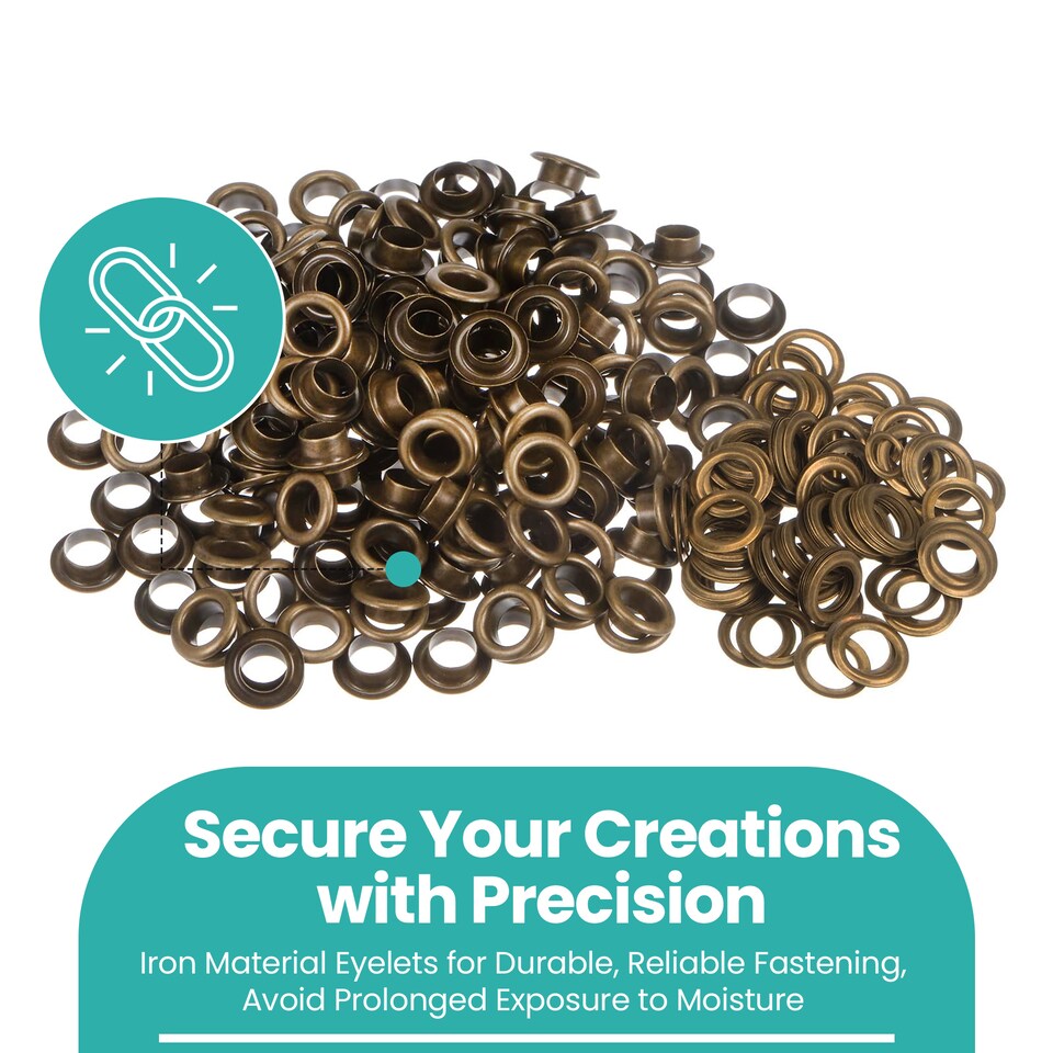image 1 of 10mm Eyelets with Washers Durable Iron Grommets for DIY Project-100pcs