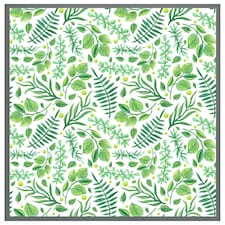 Mixed green leaves (Picture Frame) Grey | L