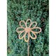 image 2 of 3 Feet Flowering Daisy Plant Pin Garden Art (Pack of 3) - Bare Metal/Ready to Rust