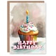 image 1 of Cupcake Colourful Sprinkles Candle Her Birthday Card